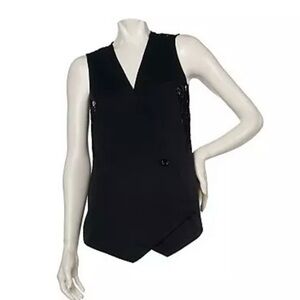 NEW Kris Jenner Kollection Black Vest Top Lace Back